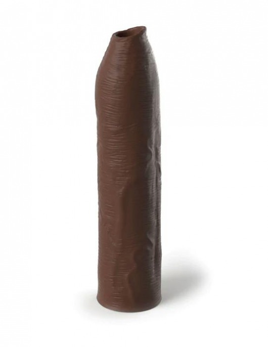 Коричневая насадка-удлинитель Uncut Silicone Penis Enhancer - 17,8 см. - Pipedream - в Ульяновске купить с доставкой