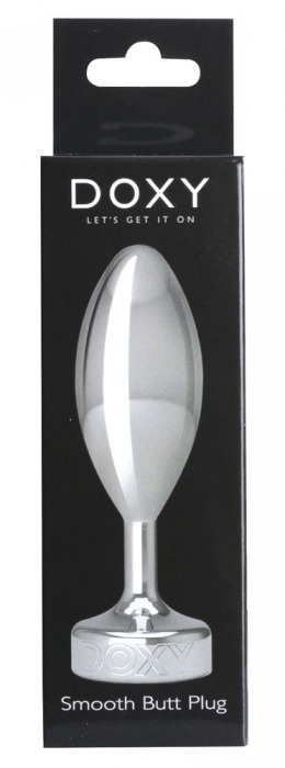 Серебристая анальная втулка Doxy Smooth Butt Plug - 10,5 см. - Doxy