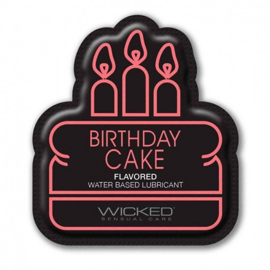 Лубрикант на водной основе со вкусом торта с кремом Wicked Aqua Birthday cake - 3 мл. - Wicked - купить с доставкой в Ульяновске