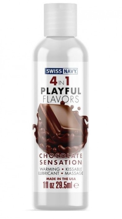 Массажный гель 4-в-1 Chocolate Sensation с ароматом шоколада - 29,5 мл. - Swiss navy - купить с доставкой в Ульяновске