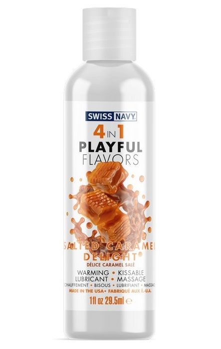 Массажный гель 4-в-1 Salted Caramel Delight с ароматом солёной карамели - 29,5 мл. - Swiss navy - купить с доставкой в Ульяновске