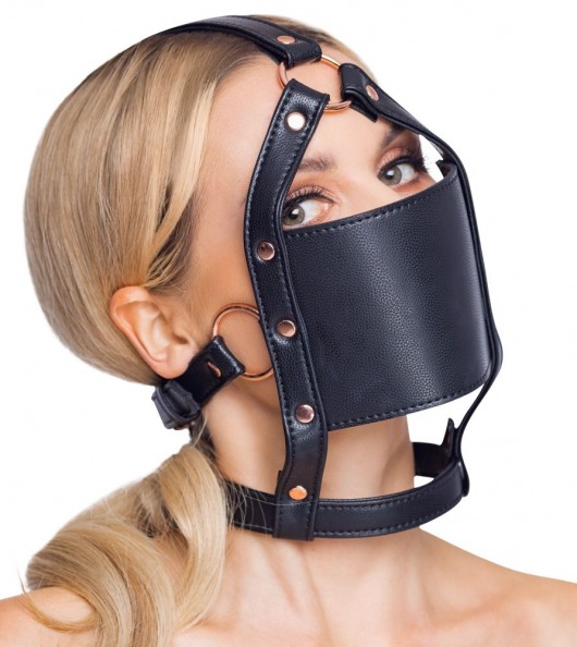 Черный намордник с кляпом-шаром Head Harness With A Gag - Orion - купить с доставкой в Ульяновске