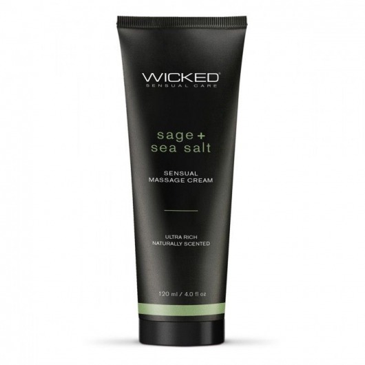 Массажный легкий крем WICKED Sage plus Sea Salt - 120 мл. - Wicked - купить с доставкой в Ульяновске