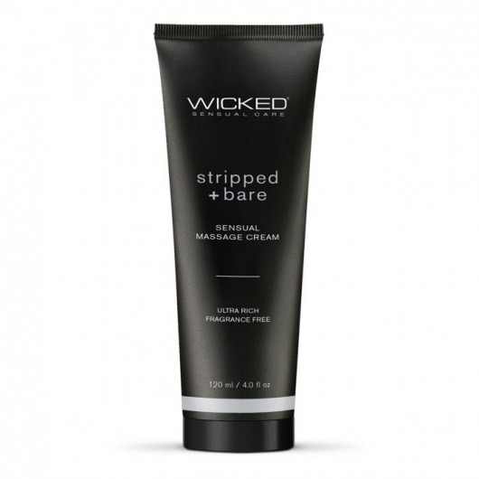 Массажный легкий крем WICKED Stripped plus Bare - 120 мл. - Wicked - купить с доставкой в Ульяновске