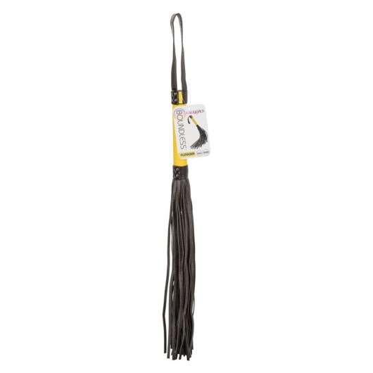 Черная плеть с желтой рукоятью Boundless Flogger - 69,25 см. - California Exotic Novelties - купить с доставкой в Ульяновске