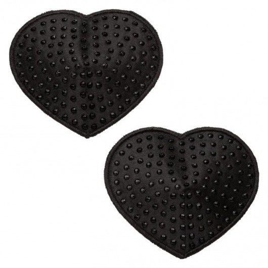 Черные пэстисы в форме сердечек Heart Pasties - California Exotic Novelties - купить с доставкой в Ульяновске