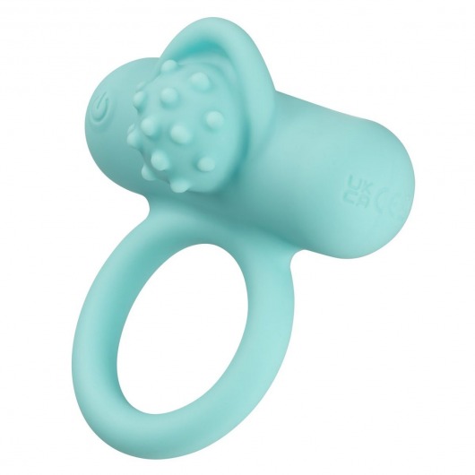 Аквамариновое эрекционное виброкольцо Silicone Rechargeable Nubby Lover’s Delight - California Exotic Novelties - в Ульяновске купить с доставкой