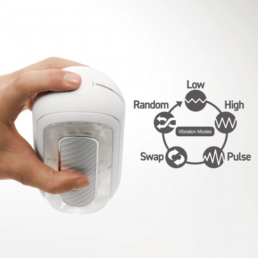 Белый мастурбатор Tenga Flip Zero Gravity с вибрацией - Tenga - в Ульяновске купить с доставкой