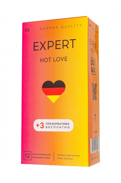 Презервативы EXPERT Hot Love с разогревающим эффектом - 12 шт.(+3 в подарок) - Expert - купить с доставкой в Ульяновске