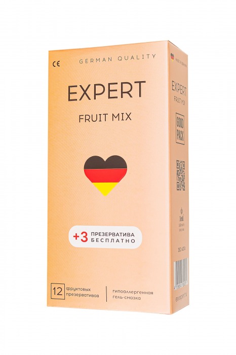 Ароматизированные презервативы EXPERT Fruit Mix - 12 шт.(+3 в подарок) - Expert - купить с доставкой в Ульяновске