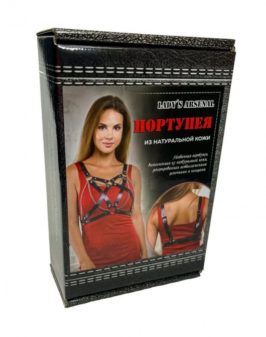 Портупея из натуральной кожи с цепочками - БДСМ Арсенал - купить с доставкой в Ульяновске