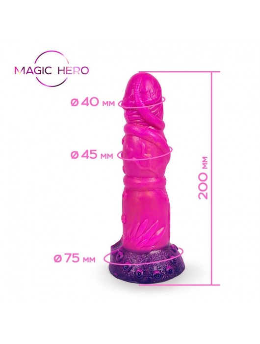 Розовый рельефный фантазийный фаллоимитатор - 20 см. - Bior toys - купить с доставкой в Ульяновске