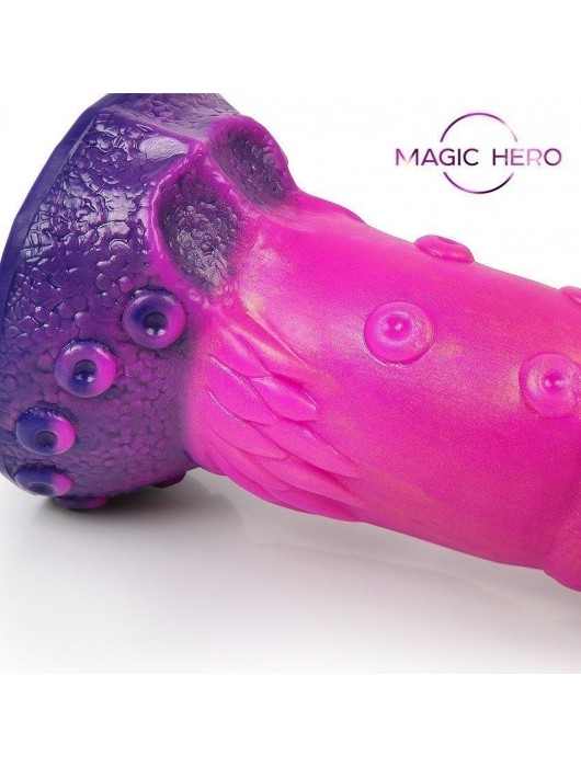 Розовый рельефный фантазийный фаллоимитатор - 20 см. - Bior toys - купить с доставкой в Ульяновске