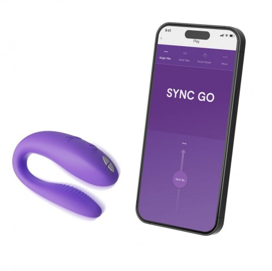 Фиолетовый вибромассажер для пар We-Vibe Sync Go - We-vibe