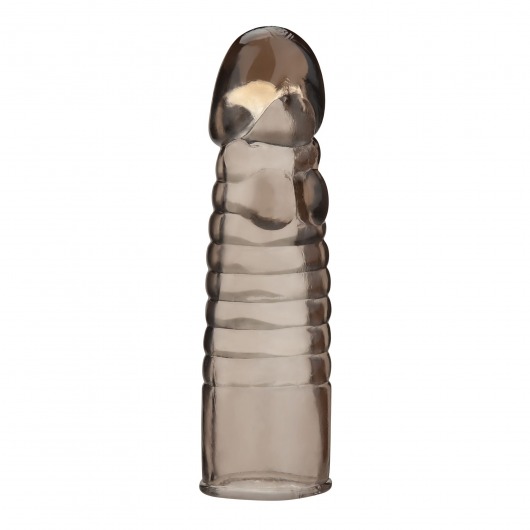 Дымчатая насадка-удлинитель Ribbed Realistic Penis Enhancing Sleeve Extension - 15,2 см. - BlueLine - в Ульяновске купить с доставкой