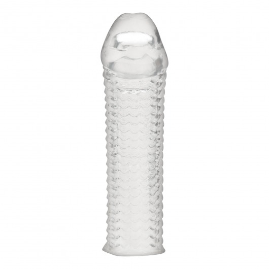 Текстурированная насадка на пенис Clear Textured Penis Enhancing Sleeve Extension - 16,5 см. - BlueLine - в Ульяновске купить с доставкой