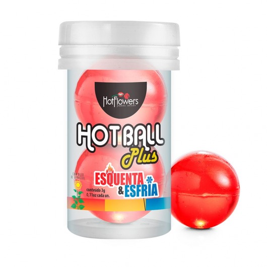 Лубрикант на масляной основе Hot Ball Plus с охлаждающе-разогревающим эффектом (2 шарика по 3 гр.) - HotFlowers - купить с доставкой в Ульяновске