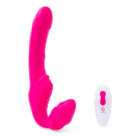Розовый безремневой страпон на радиоуправлении Strapless Together - 22 см. - Together Toy - купить с доставкой в Ульяновске