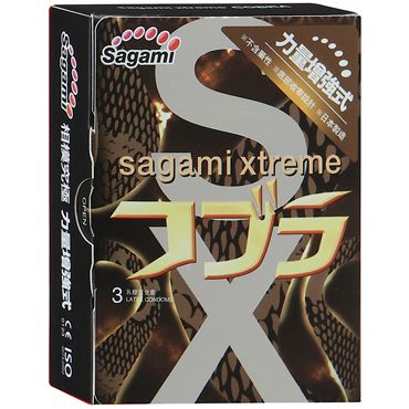 Суженные к основанию презервативы Sagami Xtreme COBRA - 3 шт. - Sagami - купить с доставкой в Ульяновске