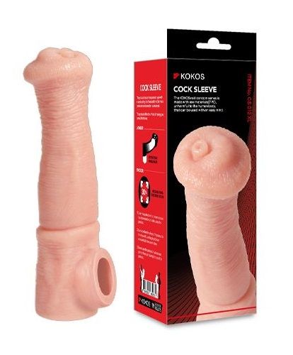 Телесная фантазийная насадка на член Cock Sleeve Size L - KOKOS - в Ульяновске купить с доставкой