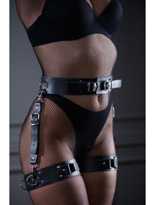 Черный кожаный пояс Sex Game - БДСМ Арсенал - купить с доставкой в Ульяновске