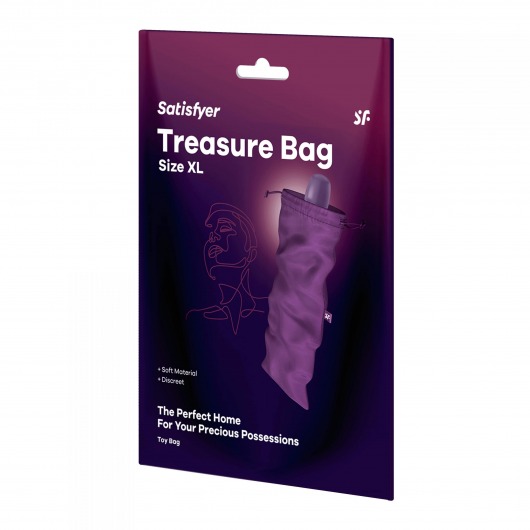 Фиолетовый мешочек для хранения игрушек Treasure Bag XL - Satisfyer - купить с доставкой в Ульяновске