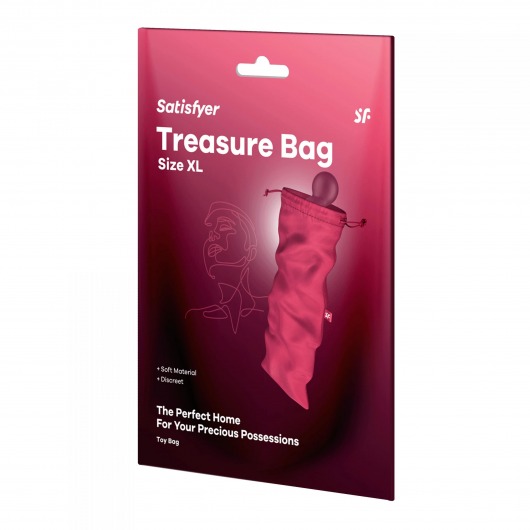 Розовый мешочек для хранения игрушек Treasure Bag XL - Satisfyer - купить с доставкой в Ульяновске