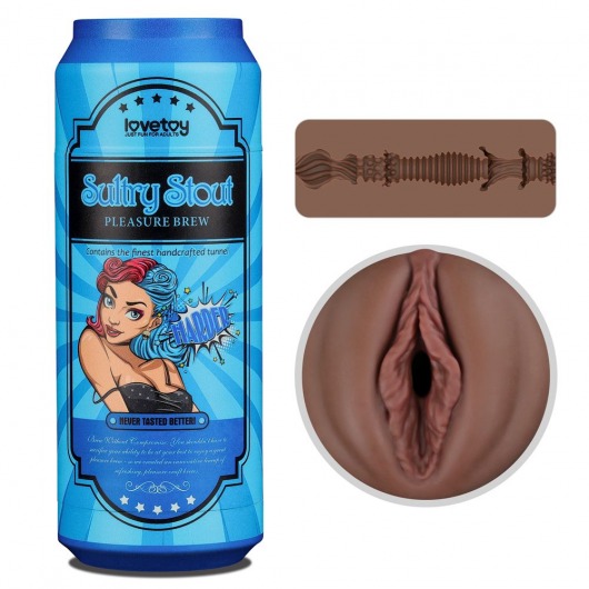 Коричневый мастурбатор-вагина Pleasure Brew Masturbator-Sultry Stout в банке - Lovetoy - в Ульяновске купить с доставкой