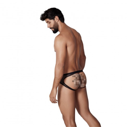 Черные трусы-джоки с ажурными вставками Urge Jockstrap - Clever Masculine Underwear купить с доставкой