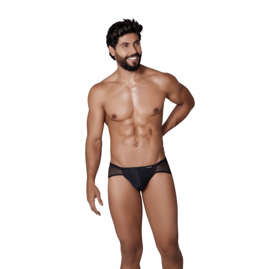 Черные трусы-джоки с ажурными вставками Urge Jockstrap - Clever Masculine Underwear купить с доставкой