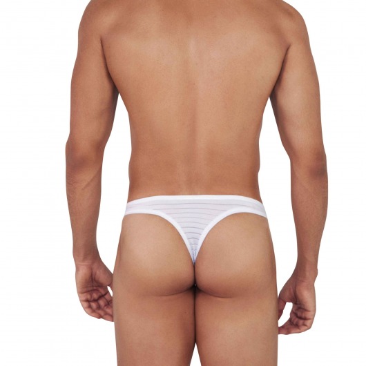 Сексуальные белые трусы-тонги в полоску Sainted Thong - Clever Masculine Underwear купить с доставкой