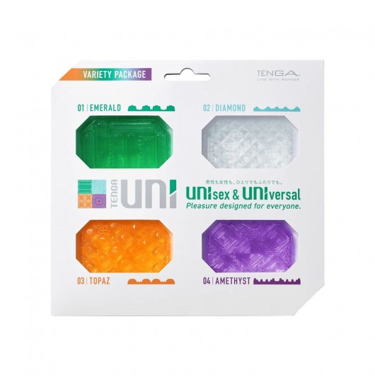 Набор из 4 мастурбаторов-стимуляторов Tenga Uni Variety Pack - Tenga - в Ульяновске купить с доставкой