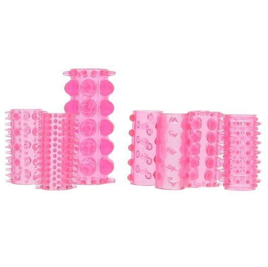 Набор из 7 розовых насадок на пенис ONE-A-DAY PENIS SLEEVES PINK - Seven Creations - в Ульяновске купить с доставкой