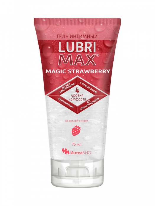 Интимный гель-смазка на водной основе Lubrimax Magic Strawberry - 75 мл. - ИнтелБИО - купить с доставкой в Ульяновске