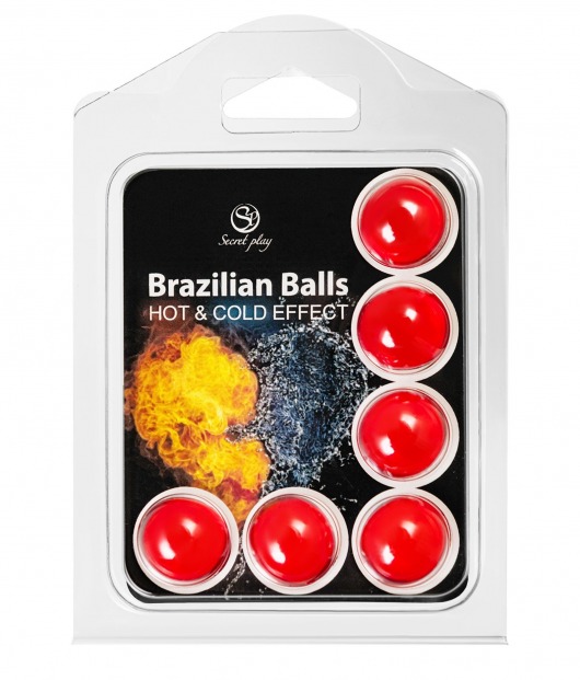 Набор из 6 шариков с массажным маслом Brazilian Balls с охлаждающим и разогревающим эффектом - Secret Play - купить с доставкой в Ульяновске