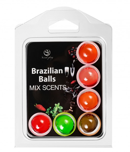 Набор из 6 шариков с ароматизированными массажными маслами Brazilian Balls - Secret Play - купить с доставкой в Ульяновске