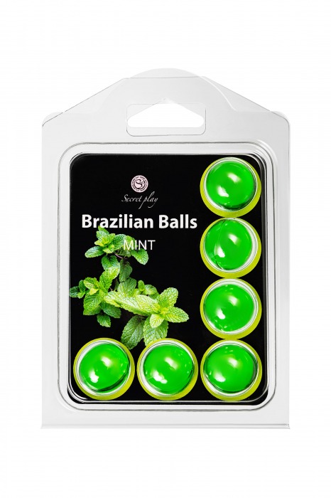 Набор из 6 шариков с массажным маслом Brazilian Balls с ароматом мяты - Secret Play - купить с доставкой в Ульяновске