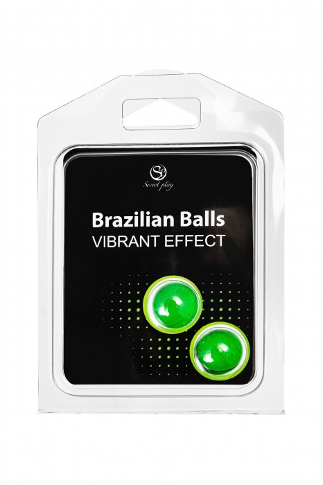 Набор из 2 шариков с массажным маслом Brazilian Balls с эффектом вибрации - Secret Play - купить с доставкой в Ульяновске