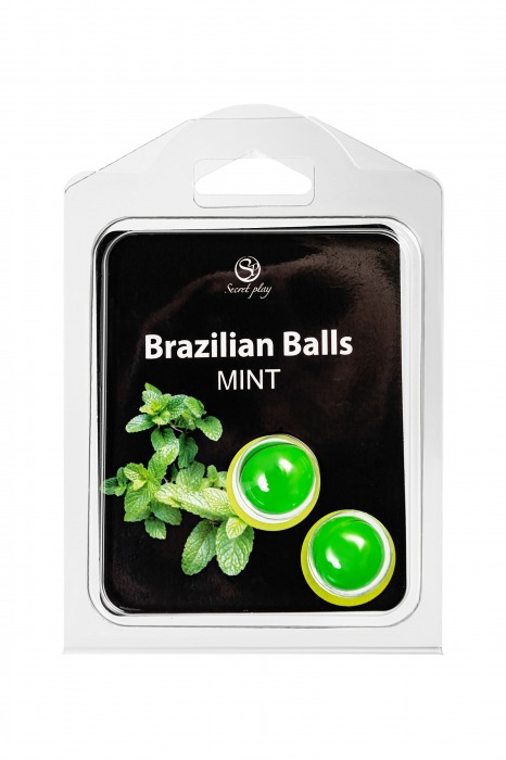 Набор из 2 шариков с массажным маслом Brazilian Balls с ароматом мяты - Secret Play - купить с доставкой в Ульяновске