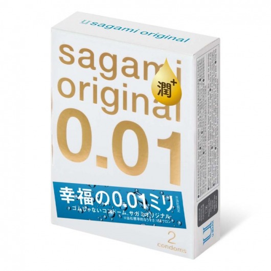 Увлажнённые презервативы Sagami Original 0.01 Extra Lub - 2 шт. - Sagami - купить с доставкой в Ульяновске