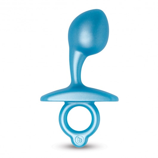 Голубая анальная пробка для массажа простаты Bulb Silicone Prostate Plug - 10,7 см. - b-Vibe - в Ульяновске купить с доставкой