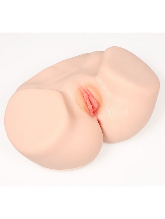 Телесный полуторс с двойным слоем материала и вибрацией Vanilla Onahole Real Vagina - KOKOS - в Ульяновске купить с доставкой