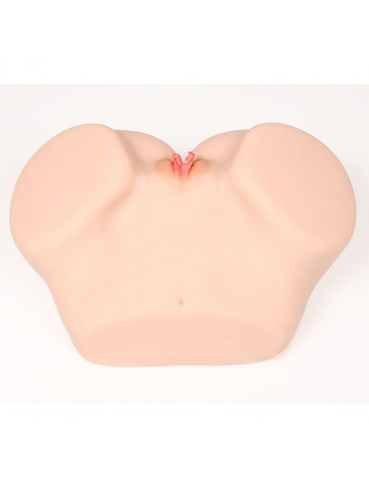 Телесный полуторс с двойным слоем материала и вибрацией Vanilla Onahole Real Vagina - KOKOS - в Ульяновске купить с доставкой