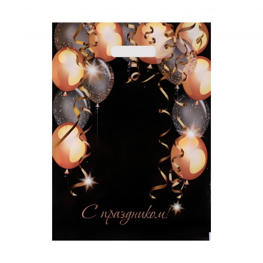 Пакет с вырубной ручкой и принтом в виде шариков (30х40 см) - Сима-Ленд - купить с доставкой в Ульяновске