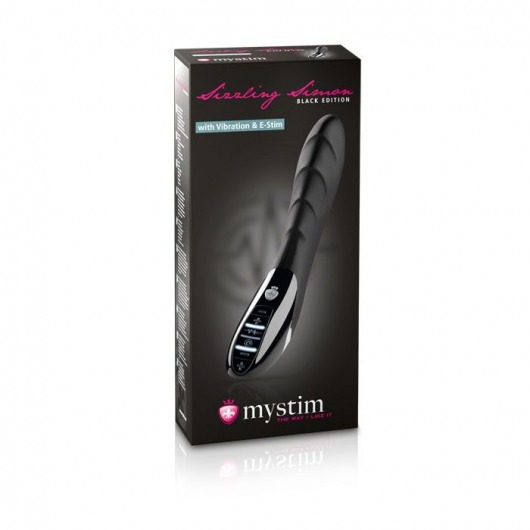 Вибратор с электростимуляцией Sizzling Simon Black Edition - 27 см. - MyStim - купить с доставкой в Ульяновске