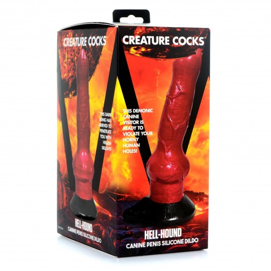 Красный фантазийный фаллоимитатор Hell-Hound Canine Penis Silicone Dildo - 19 см. - XR Brands