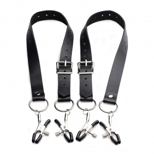 Ремни с зажимами для половых губ Spread Labia Spreader Straps with Clamps - XR Brands - купить с доставкой в Ульяновске