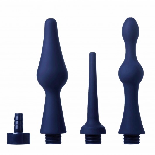 Набор из 3 универсальных насадок для анального душа Universal 3 Piece Silicone Enema Attachment Set - XR Brands - купить с доставкой в Ульяновске