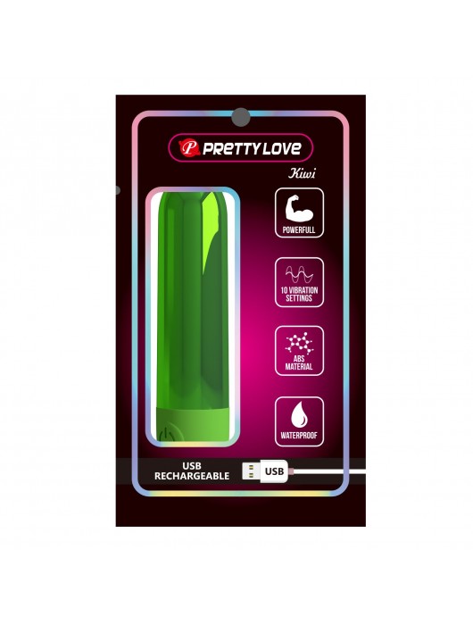 Зеленая перезаряжаемая вибропуля Kiwi - Baile