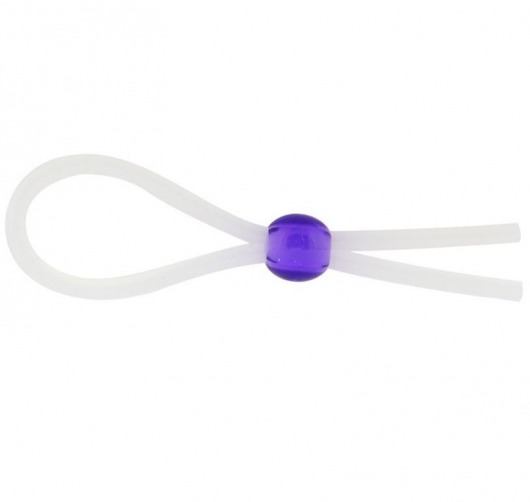 Прозрачное лассо с фиолетовой бусиной SILICONE COCK RING WITH BEAD LAVENDER - NMC - в Ульяновске купить с доставкой